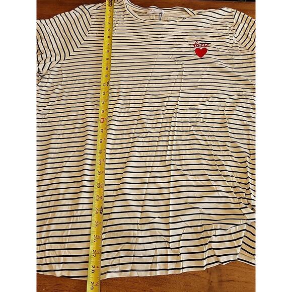 Brit. Ny Black White Striped Tshirt Short Sleeve Shirt Plus Size 3x - Picture 7 of 8
